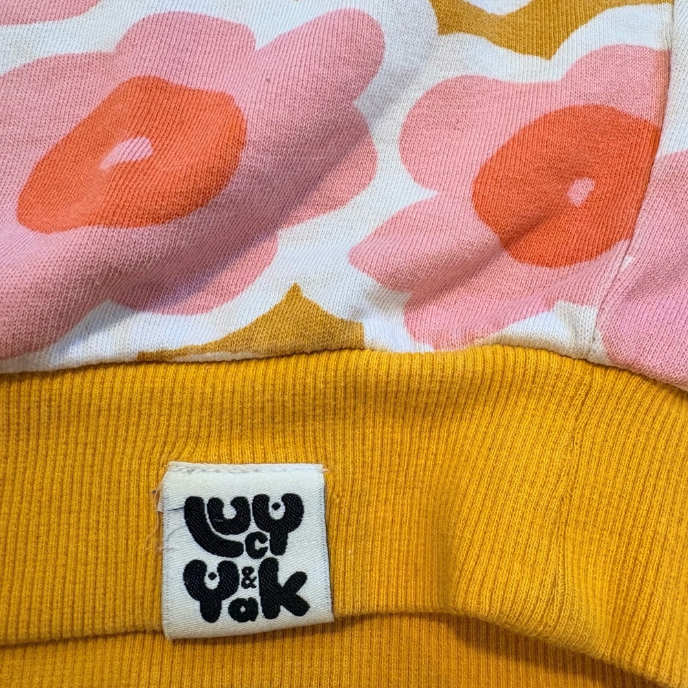 Bright Floral Pullover by Lucy & Yak in Mustard, Coral & Pink - Picture 2 of 3